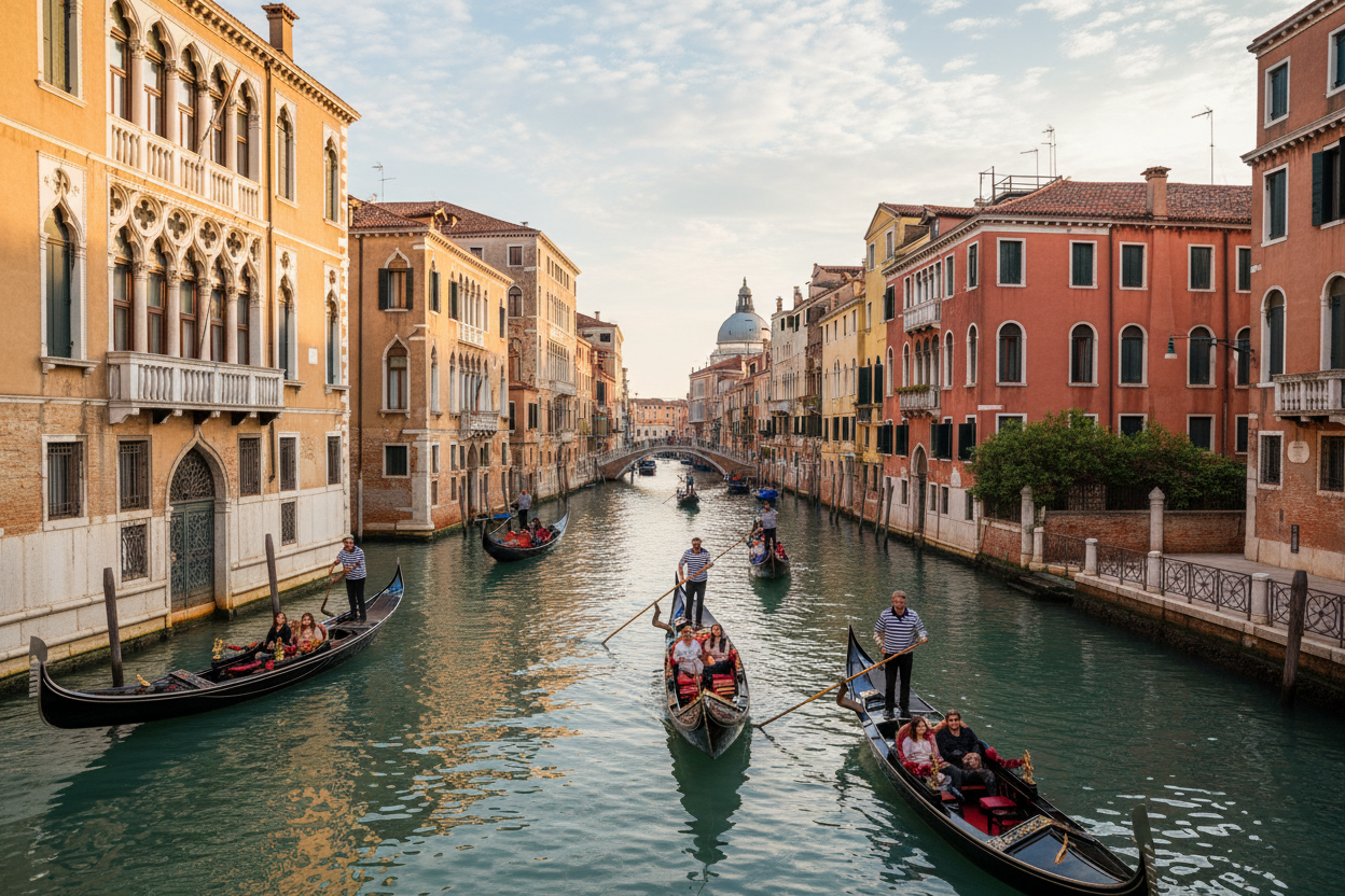 Gondola ride in Venice Italy