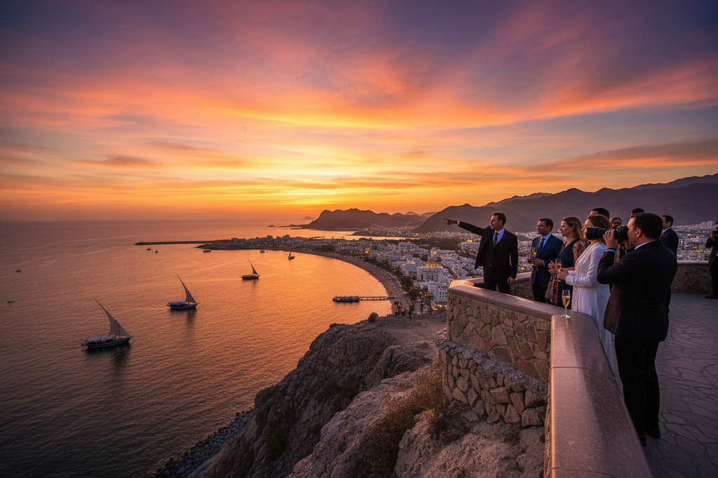 Muscat coastline sunset